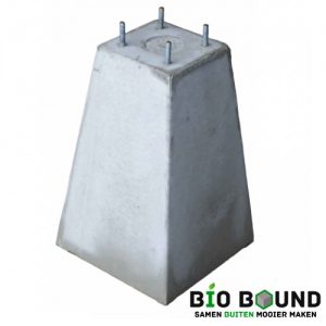 Betonpoer 35 cm hoog 4 x draadeind M10 biobased circulair