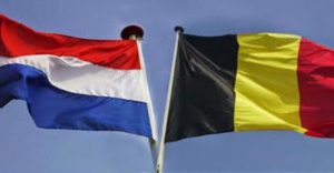 vlaggen van Nederland en Belgie