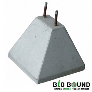 Betonpoer 25 cm hoog 2 x draadeind M12 biobased circulair