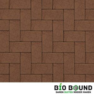 Circulaire biobased betonstraatsteen structuur oud bruin