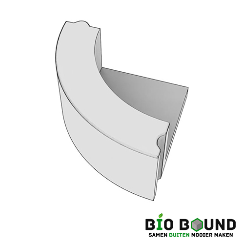 Circulaire, biobased hoekblokken met verlaagde binnenzijde