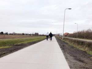 Duurzaam fietspad van circulair, biobased beton in Noordwijk