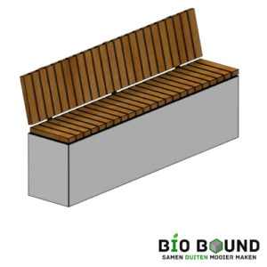 Bank Floor - biobased beton - met zitting en rugleuning haaks