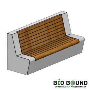 Elegance eenzijdig met rug hout