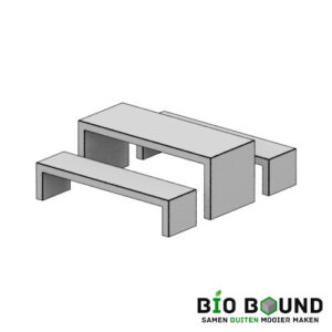 circulaire Picnic Set 200 cm van duurzaam beton