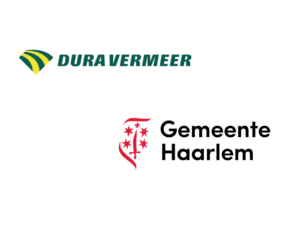 Circulaire, biobased grasbetontegels voor de Europaweg in Haarlem - Logo's Dura Vermeer en Gemeente Haarlem